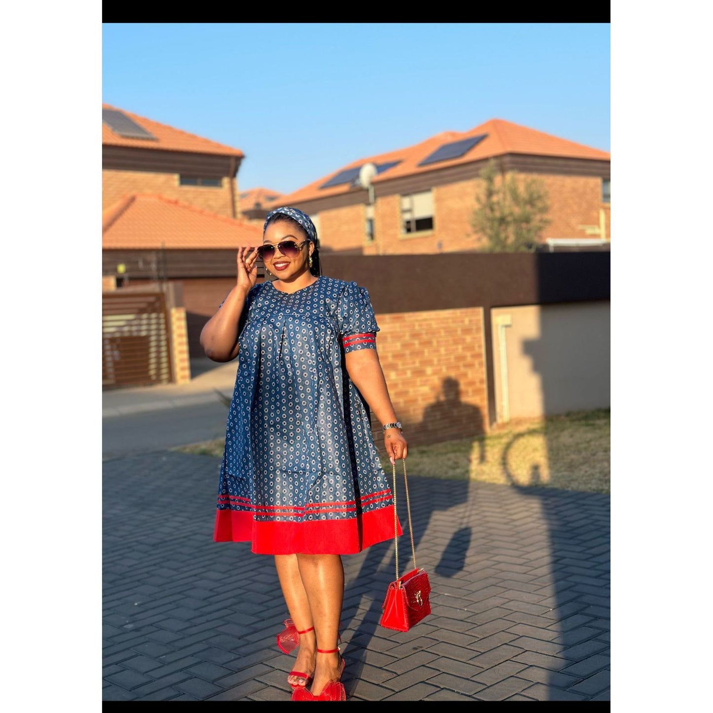 Short Sleeve Bubble Ankara Dress