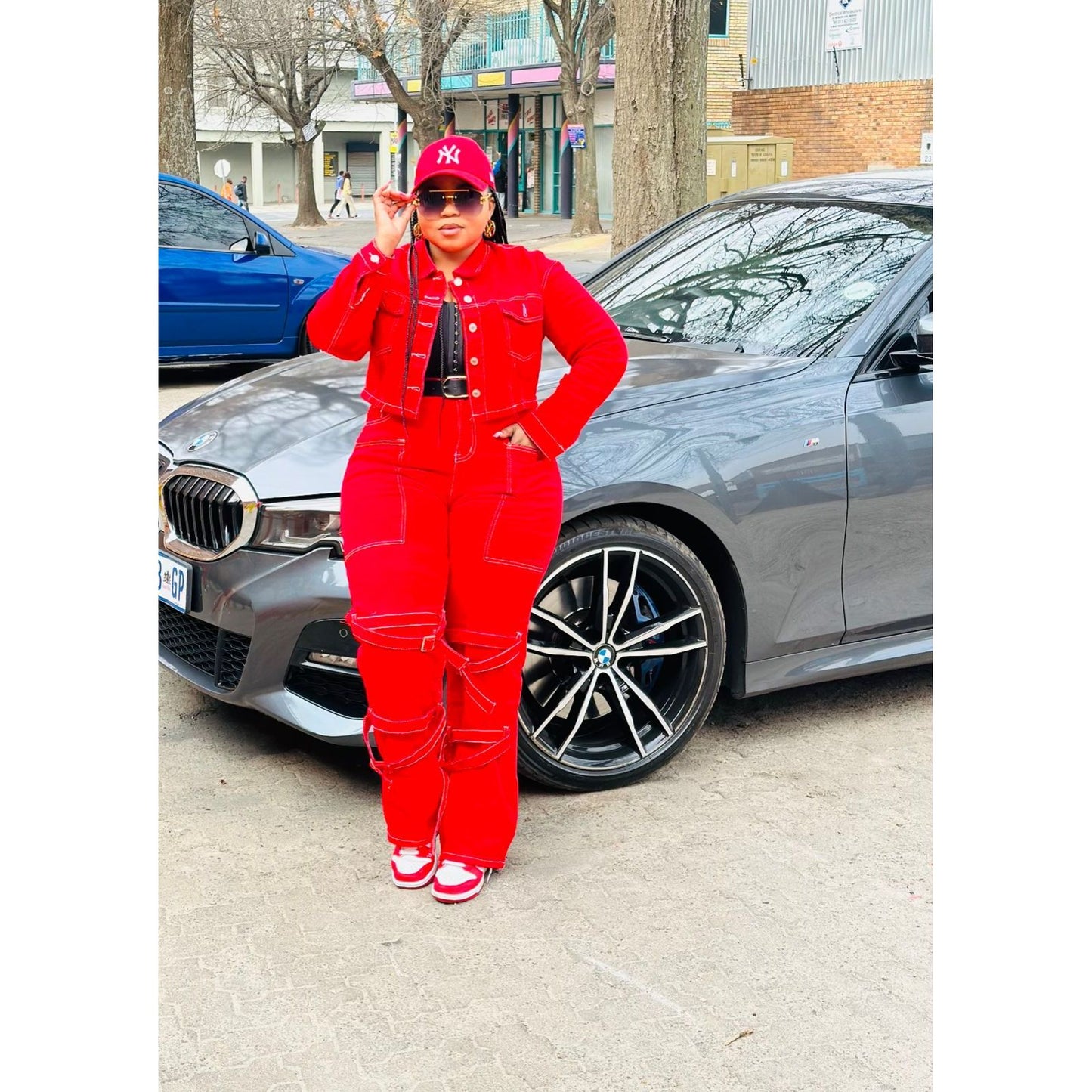 Buttoned Solid Color Top & Pant Set