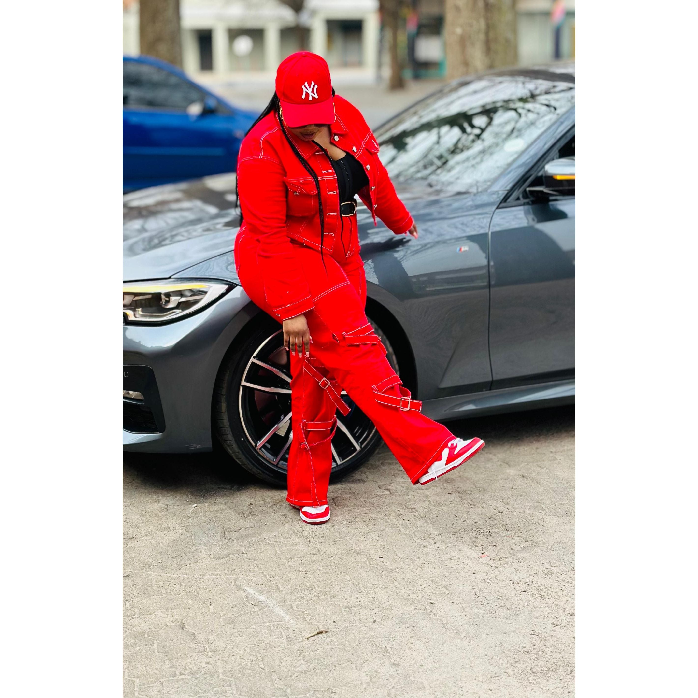 Buttoned Solid Color Top & Pant Set