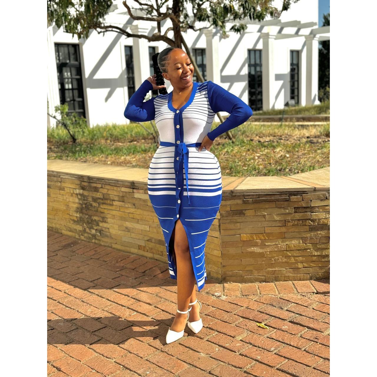 Sexy Buttoned Knitted Dress