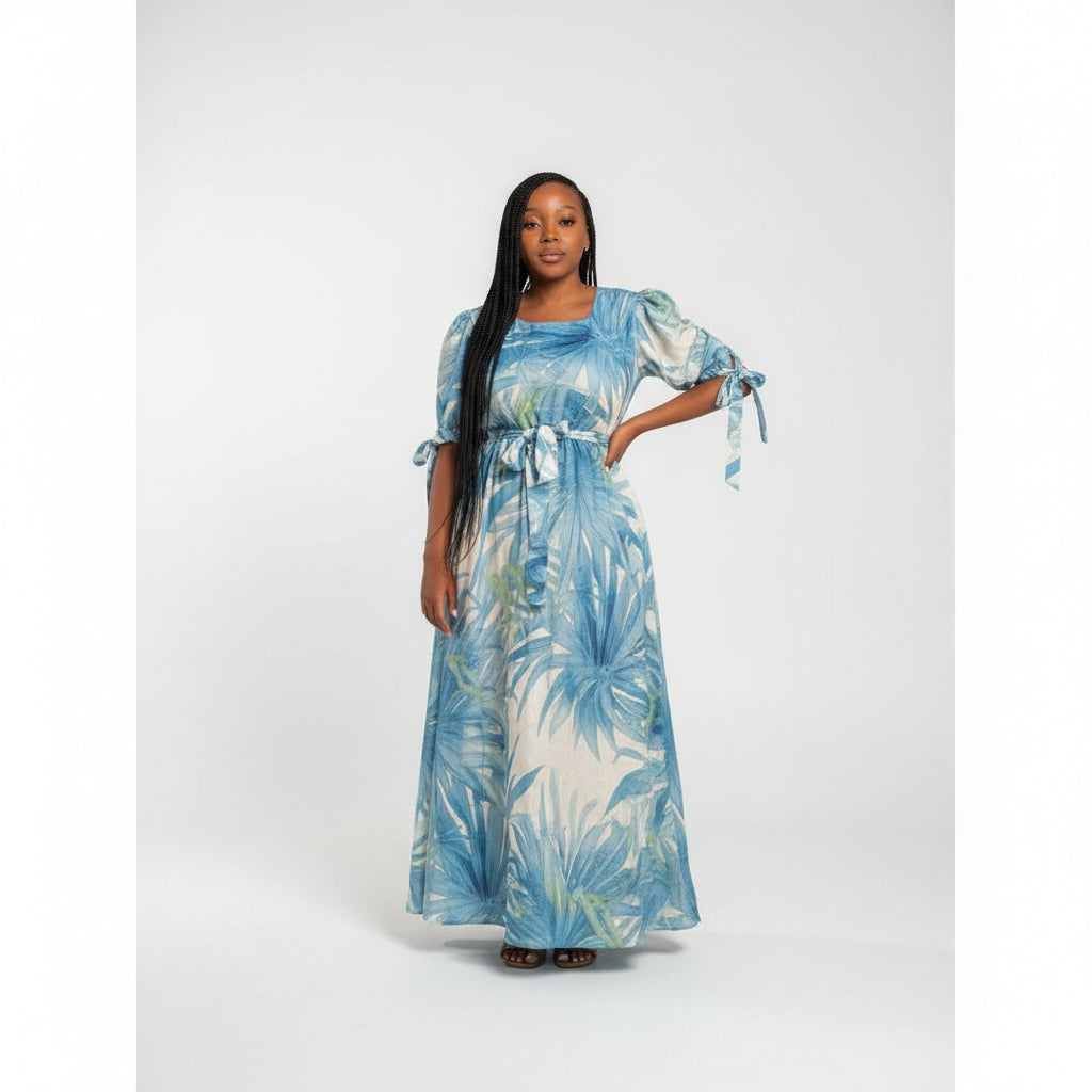 Short Sleeve Floral Maxi Dress