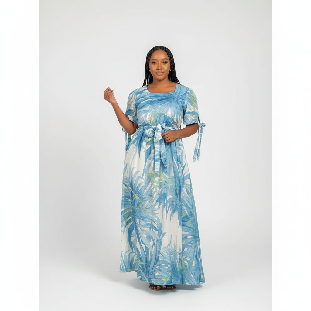 Short Sleeve Floral Maxi Dress