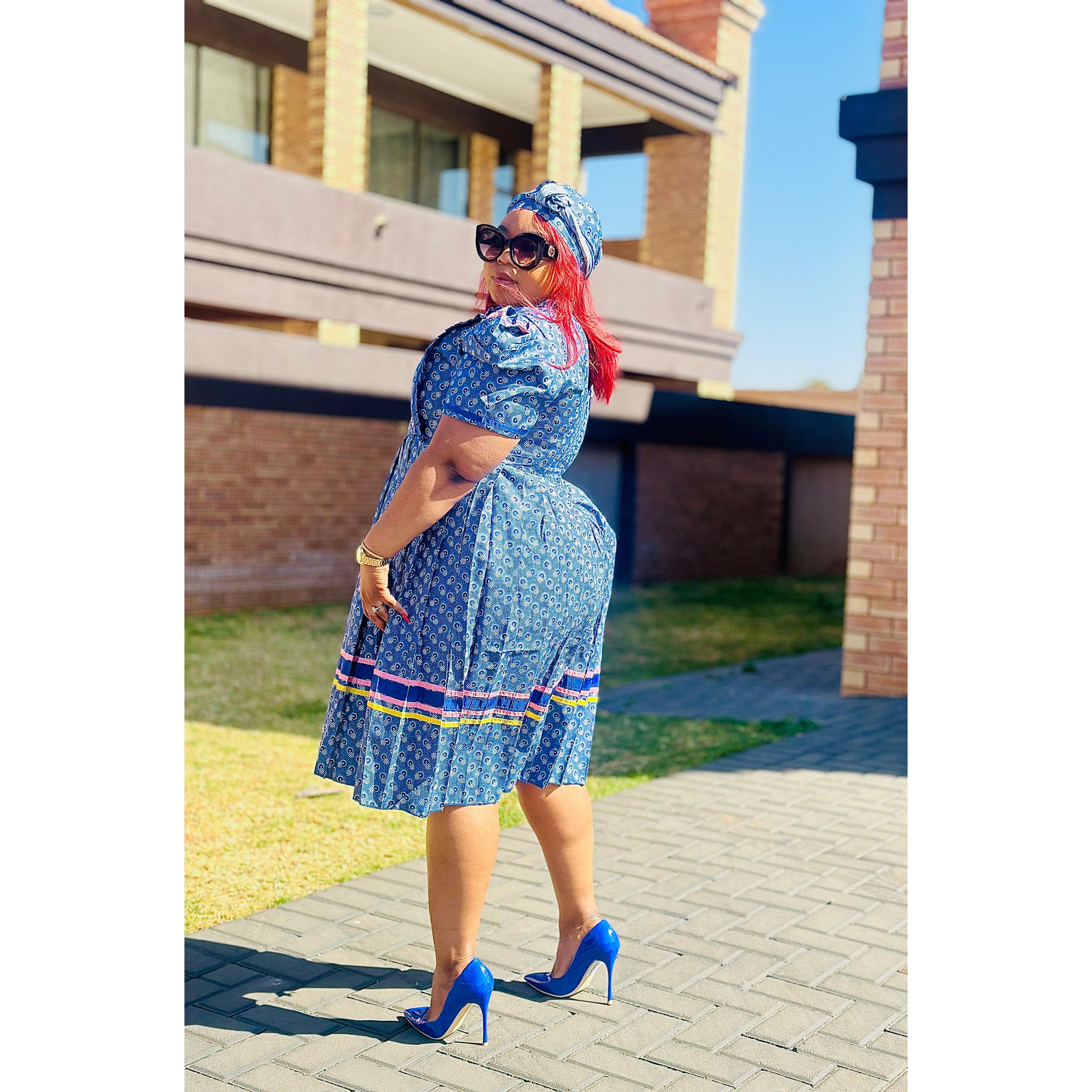 Round Neck with a V-drop Traditional Dress