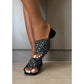Rhinestone Thick Heel Sandals