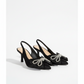 Bow knot Rhinestone Short Heel Sandals