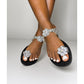 Clip Toe Rhinestone  Flat Sandals