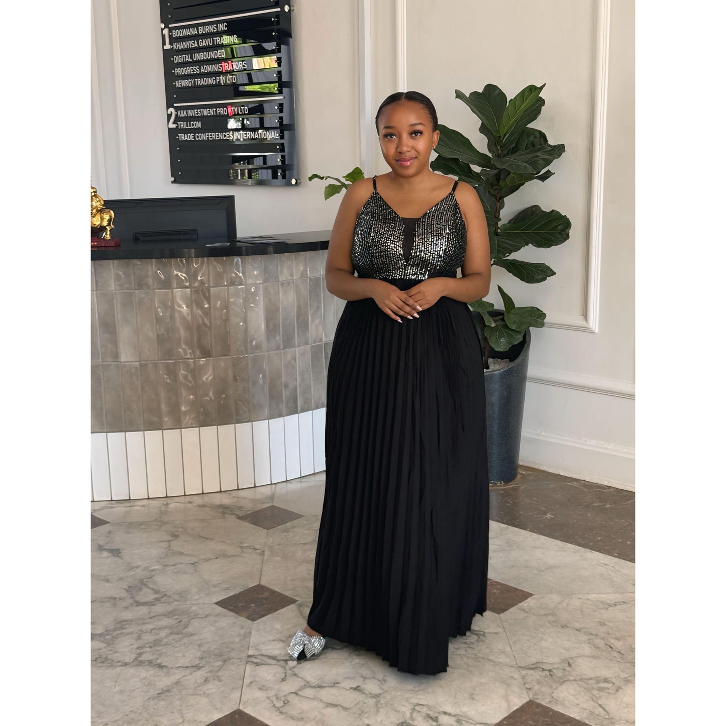 Pleated Hem Cami Dress