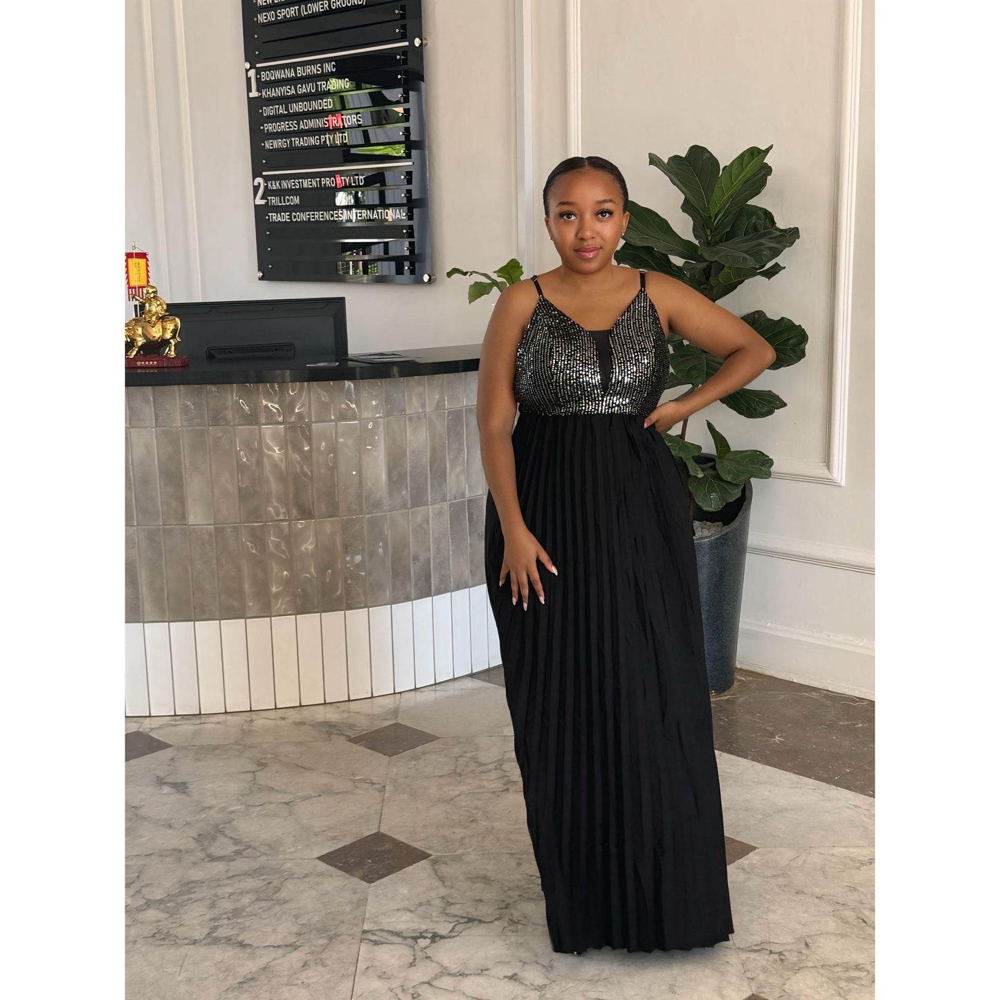 Pleated Hem Cami Dress