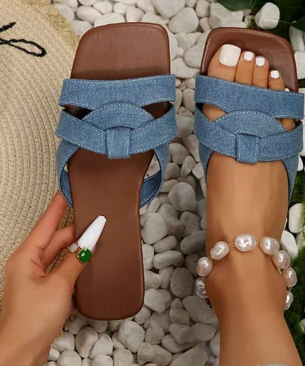 Denim Flat Sandals