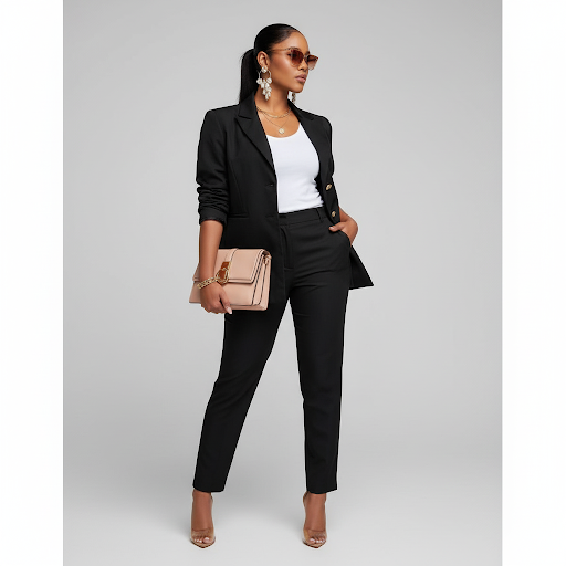 Vintage Plain Color Stylish Fashion Formal Suit Set