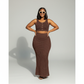 Mesh See-Through Crop Top and Long Skirt Set