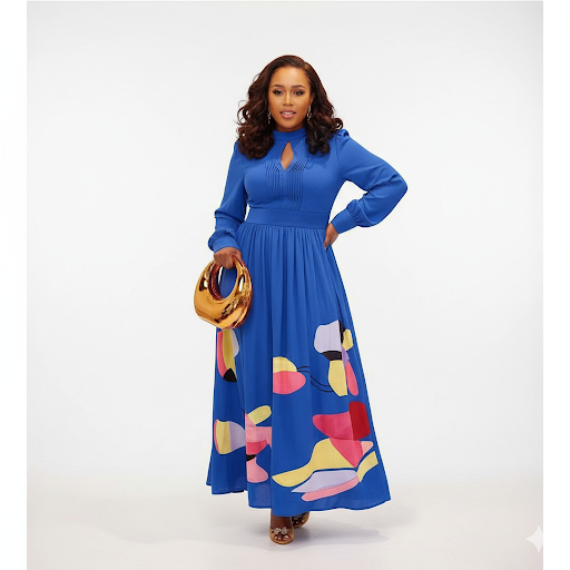 Elegant Patchwork Midi Dress