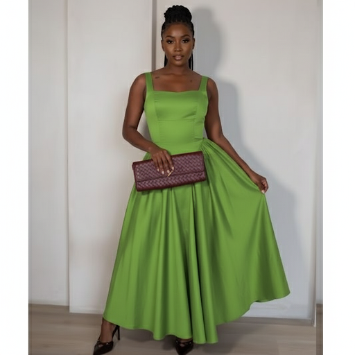 Sexy Sleeveless Square Neck Maxi Dress