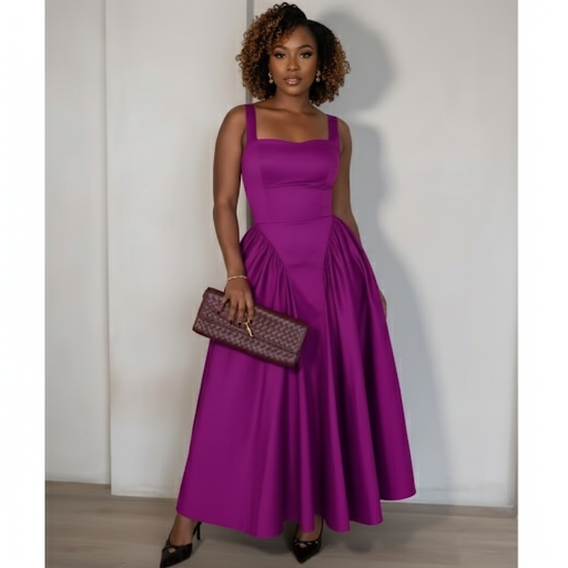 Sexy Sleeveless Square Neck Maxi Dress