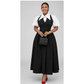Bubble Sleeve Shirt Collar High Waist Slimming Dress