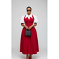 Bubble Sleeve Shirt Collar High Waist Slimming Dress