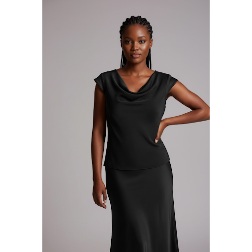 Solid Loose Collar Blouse And Fish Tail Midi Skirt 2pcs Set