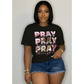 Embraided 'PRAY'  Print T-Shirt