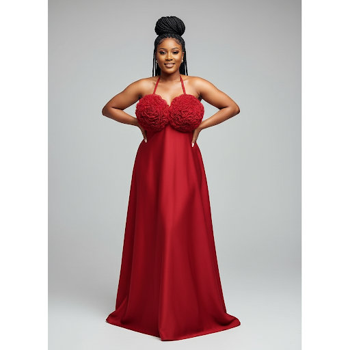 Sleeveless Halter Neck Elegant Design Chest Formal Dress