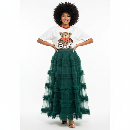 Spring Summer Fairy T Layered Tulle Cake Maxi Skirt