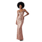 Deep Neck Mermaid Long Strap Party Maxi Dress