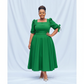 Plus Size Pleated Fashion Midi Dress