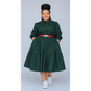 Plus Size Pleated Detailed Button Midi Dress