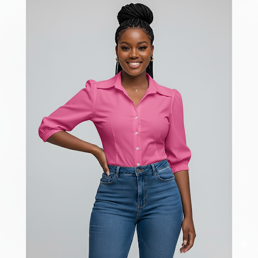 Women's Puff 3/4 Sleeve Sweaters Shirt Top