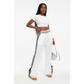 Side Contrast White Tape Elastic Waist Pants