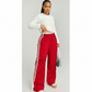 Side Contrast White Tape Elastic Waist Pants