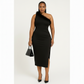 One Arm Fluffy Bodycon Dress
