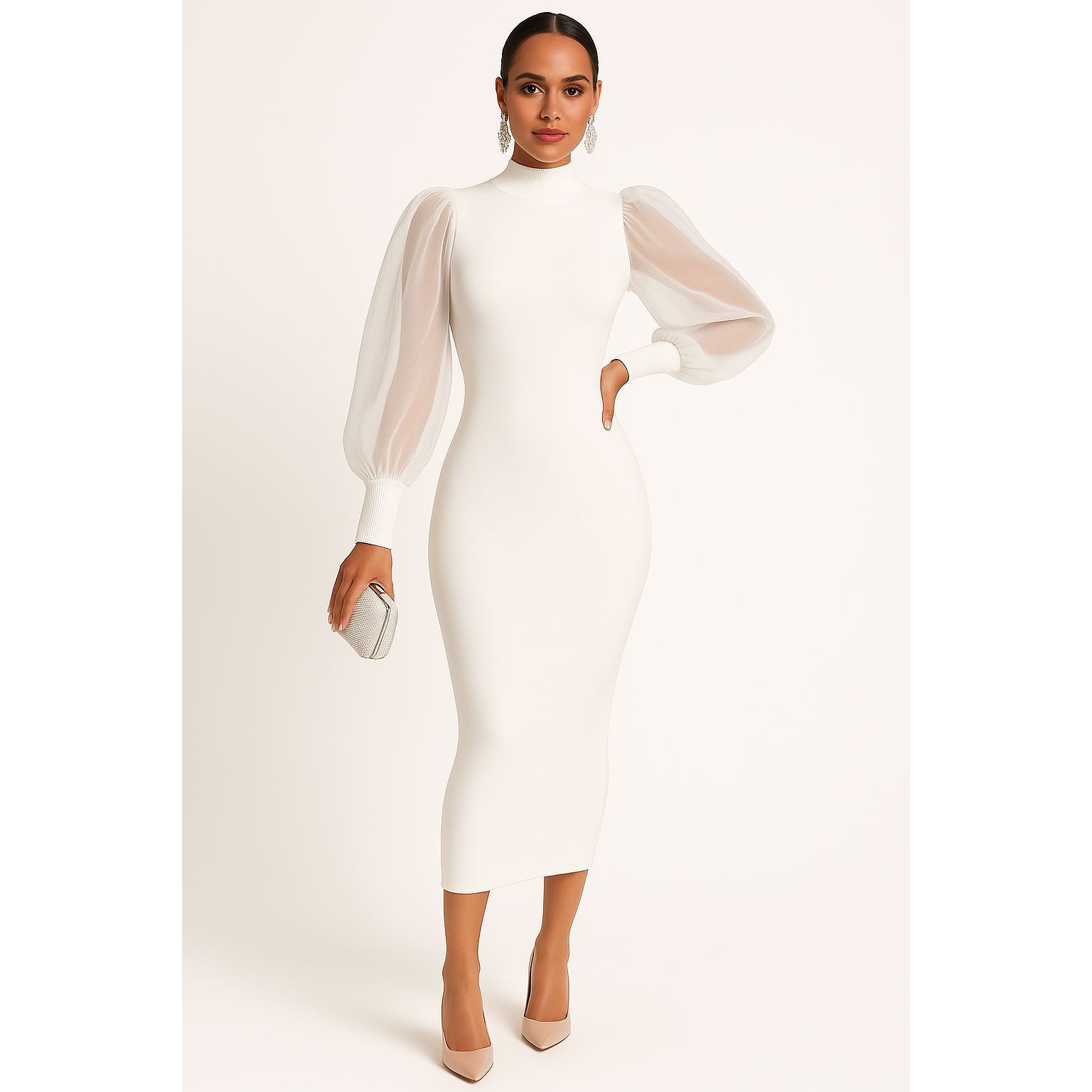 Knitted Sleeve Dress