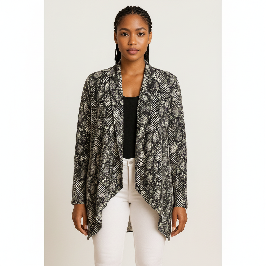 Snake Print Short Kimono.