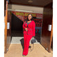 Women's Blanket-Stitch Trim Cardigan & Wide-Leg Pants Set