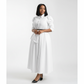 Puffy Sleeves Plain Sleeve Midi Dress
