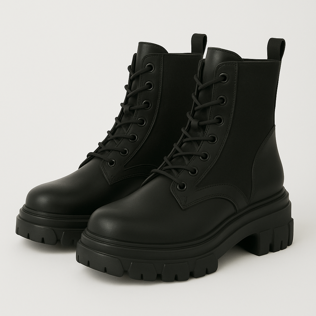 Lace up Chunky Heel Boots