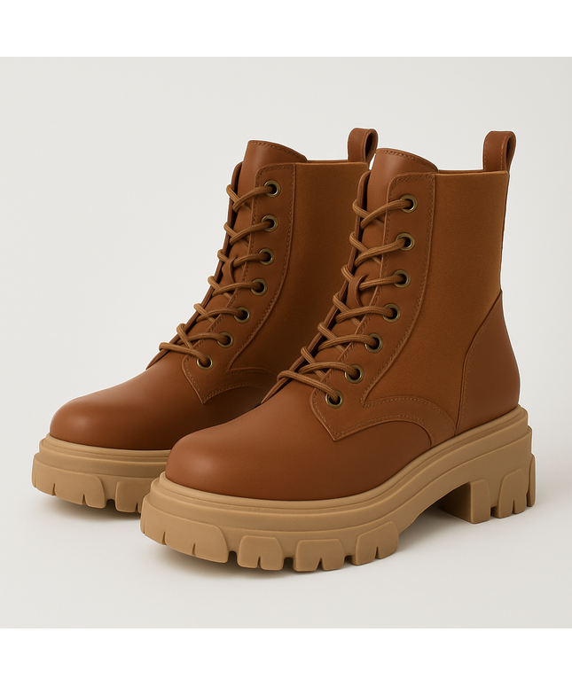 Lace up Chunky Heel Boots