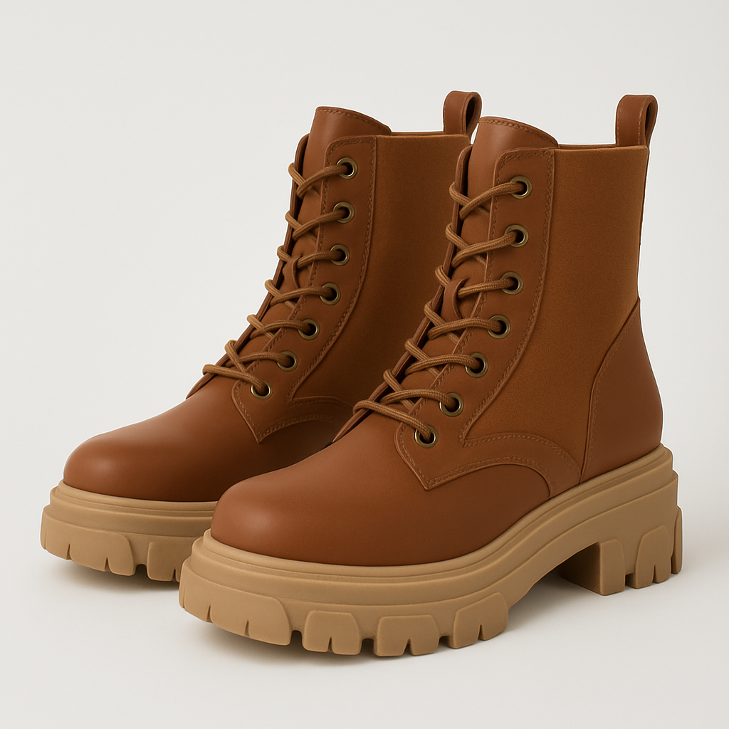 Lace up Chunky Heel Boots