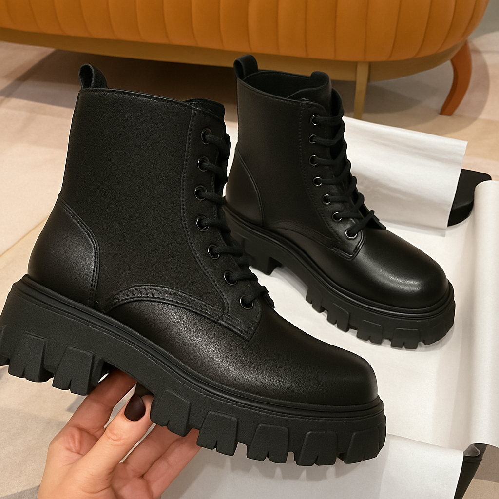 Lace up Chunky Heel Boots