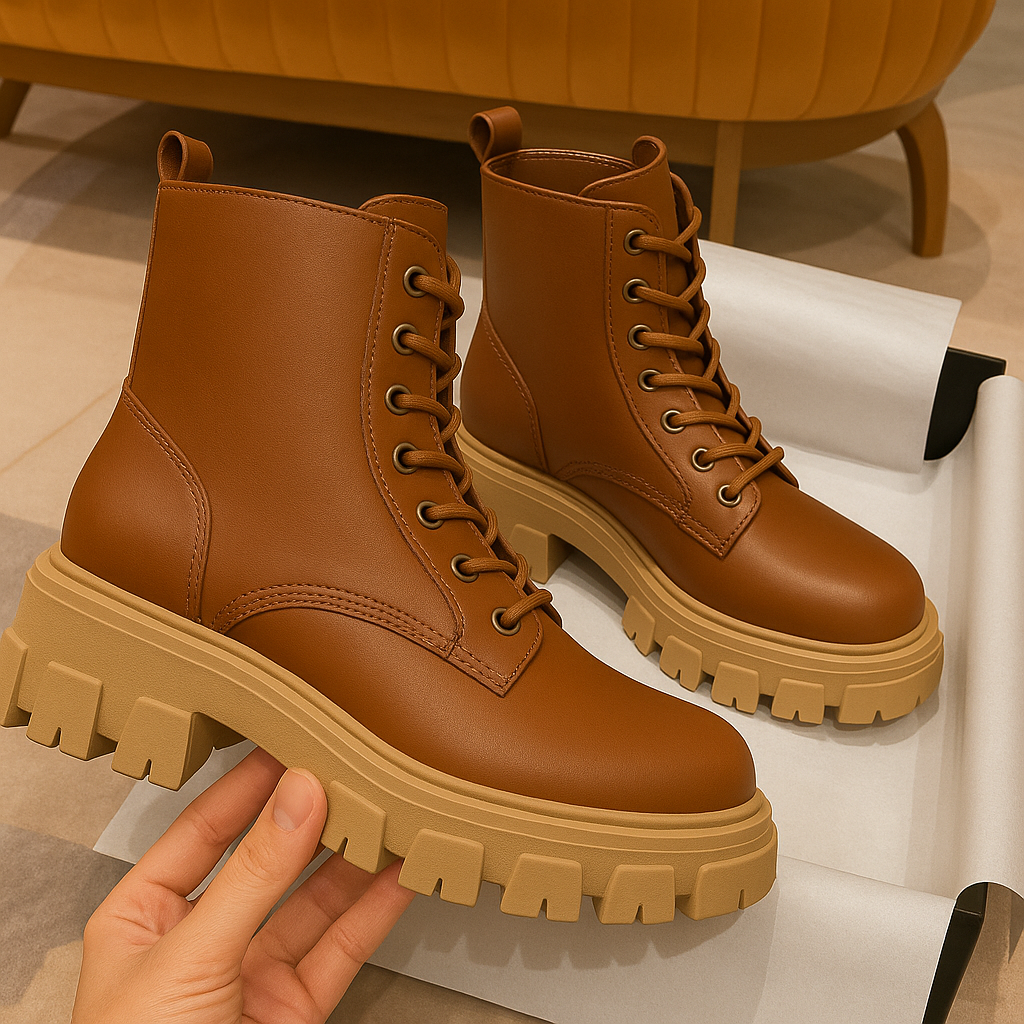 Lace up Chunky Heel Boots