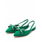 Thick Heel Low Heel Bow Pointed Toe Backless Slip-On Flats