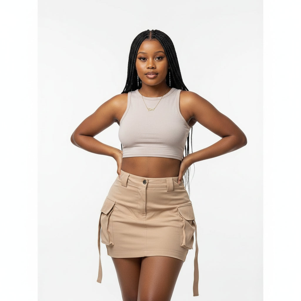 High Waist Work Wear Wide Leg Short Pants