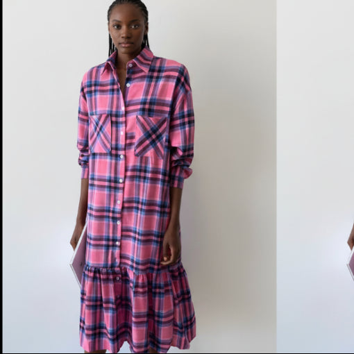 Buttoned Long Sleeve Dress