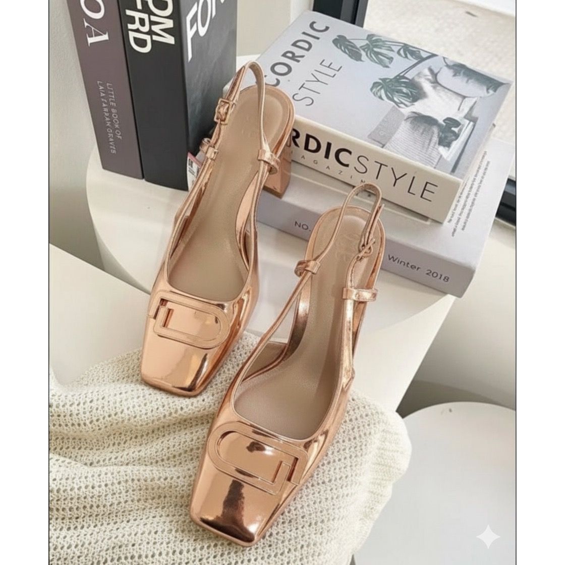 Glossy Thick Short Heel