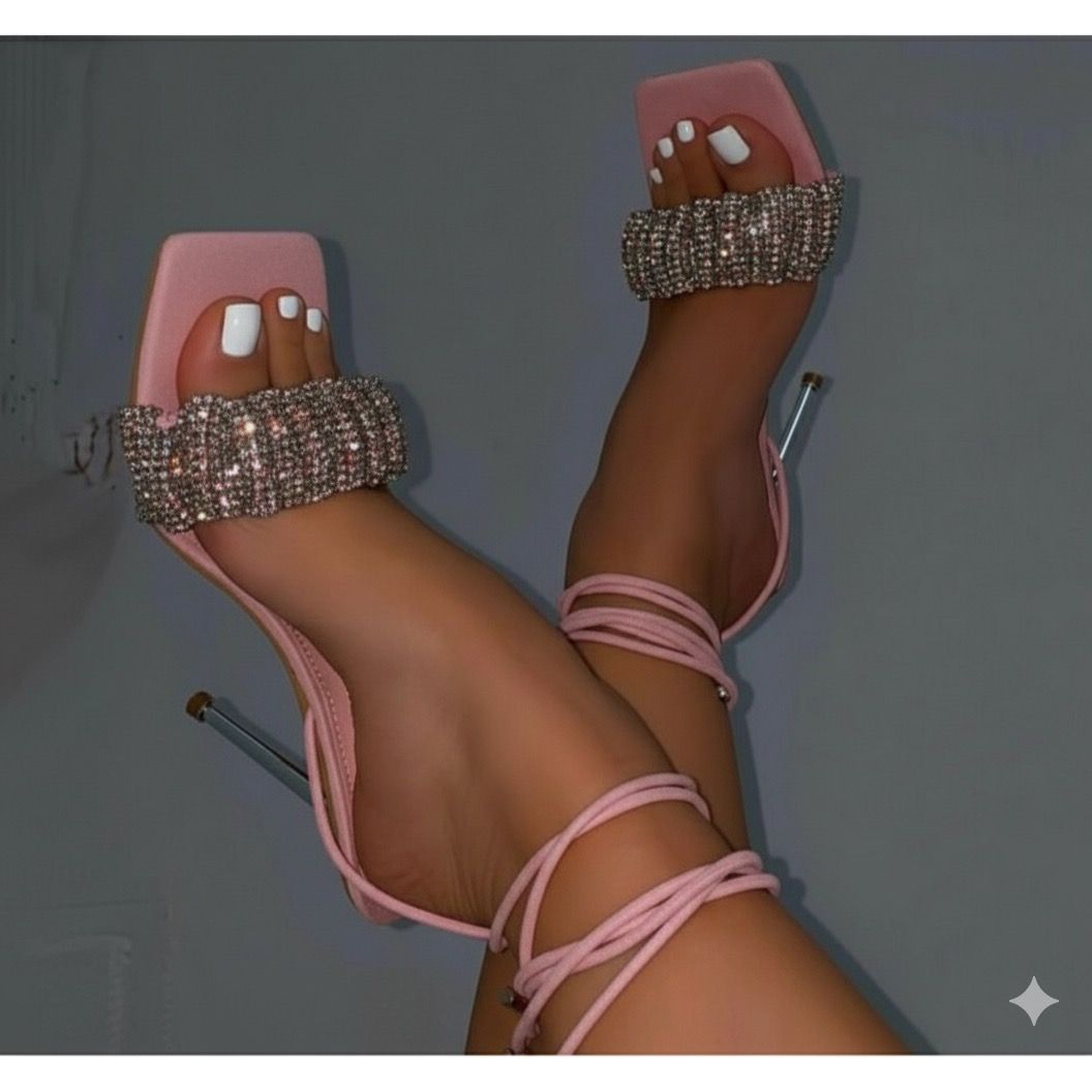 Open Toe Ankle Buckle Strap Shoes