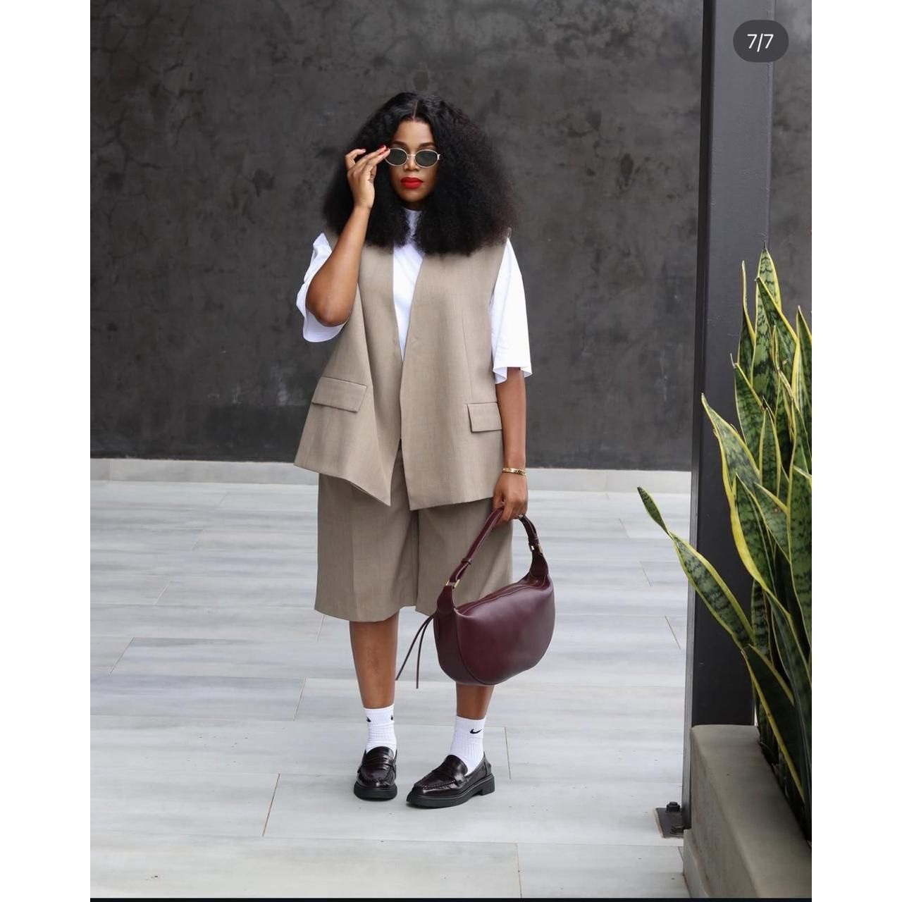 Plus size formal wear high short and waist blazer Set