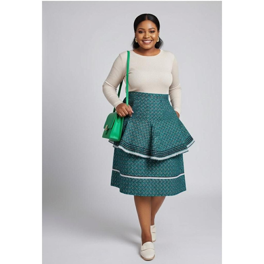 Women’s Ankara Print Layered Skirt