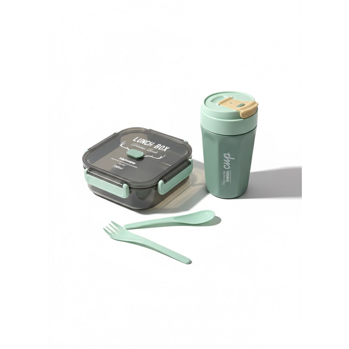 4-Piece Reusable Lunch Box & Cup Set