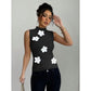 Elegant Floral Embellished Sleeveless Slim Fit Style Top