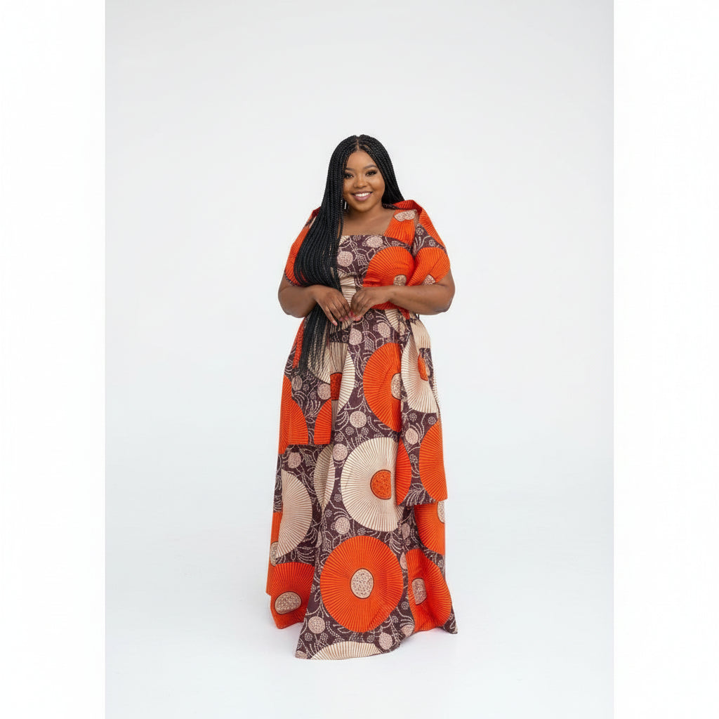 African Print Traditional Fashion Maxi Dress
